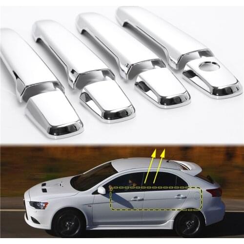 8pcs for Mitsubishi Lancer EX Evolution X 08-17 High Quality Carbon Fiber Car Outer Door Handle Cover Trim Car Decor Accessories