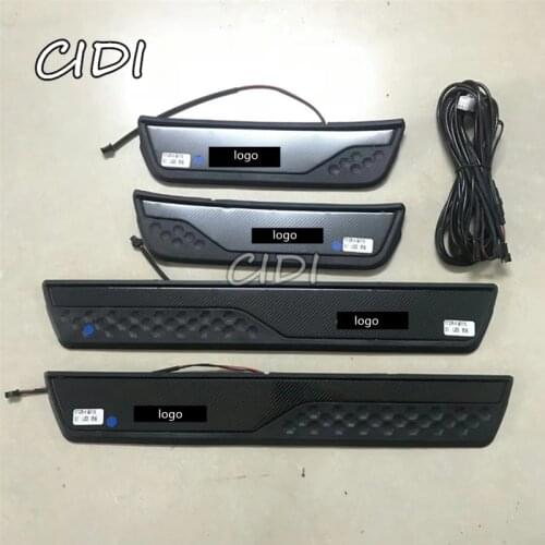 For HONDA CR-V CRV 2017 2018 2019 car styling Stainless Steel Carbon Fiber LED Door Sill Scuff Plates Car Door Sill Protector
