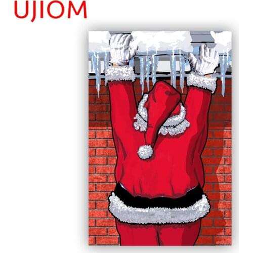 UJIOM Wall Stickers Cartoon Santa Claus Wallpaper Decoration Waterproof Windows Sticker Accessories Room Home Decor Art Decals