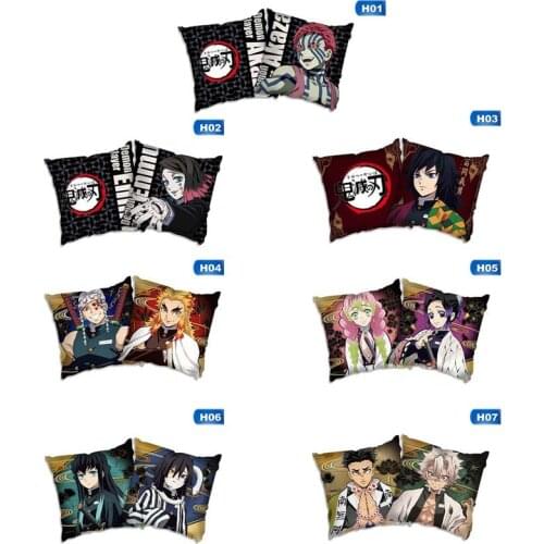 45x45cm Anime Demon Slayer Pillowcase Kimetsu No Yaiba Printed Pillow Cover Anime Grils Decorative Pillowcase Customize Gift