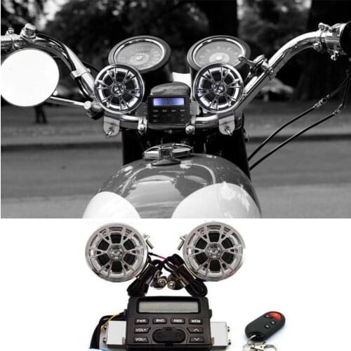 New Motorcycle Bicycle ATV Sound Audio Radio Speakers Stereo System Handlebar FM MP3 for Harley Softail Fat Boy FLSTF