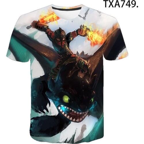 Disney 2021 New Summer Cool Dragon 3D T Shirts Casual Men Women Children Tee Streetwear Boy Girl Kids Printed Tops Tees