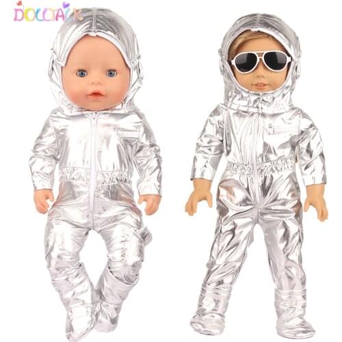 Doll Clothes+Shoes+Hat 18 Inch American Doll Spacesuit Fashion Clothes Aviation Suit For 43cm New Born BeBe Reborn&OG Girl Doll