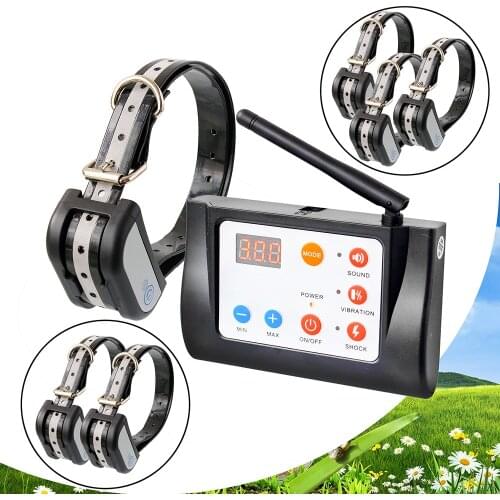 Rechargeable X-883 Electric Dog Fence Wireless Collar Waterproof & Training Collar with 1/2/3 collars