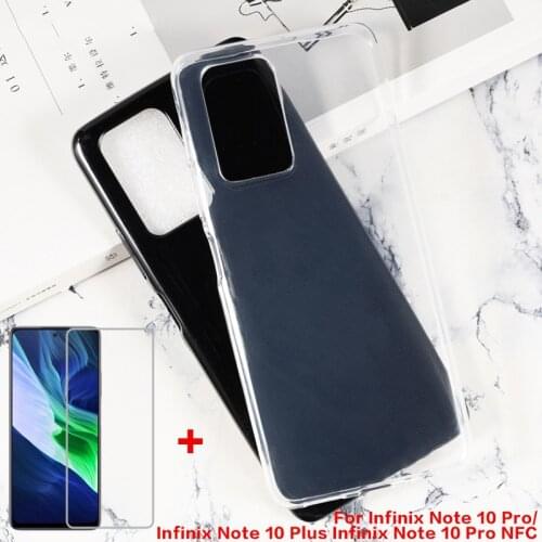 Transparent Phone Case For Infinix Note 10 Plus 10Pro NFC Silicon Caso Soft TPU Case For Note 8 7 Lite 10 Pro чехол Glass Cover