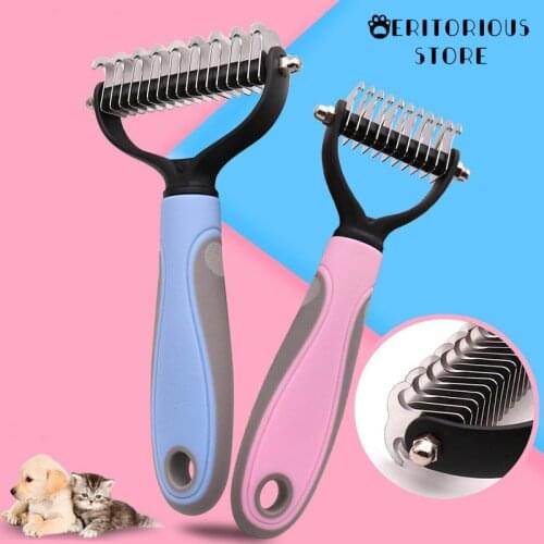 Pets Fur Knot Comb Cutter Dog Grooming Shedding Tools Pet Cat Hair Removal Comb Brush Double sided Pet Products Suppliers