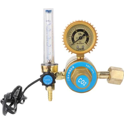 CO2 Pressure Regulator Carbon Dioxide Pressure Reducer Heated Pressure Gauge CN Plug New