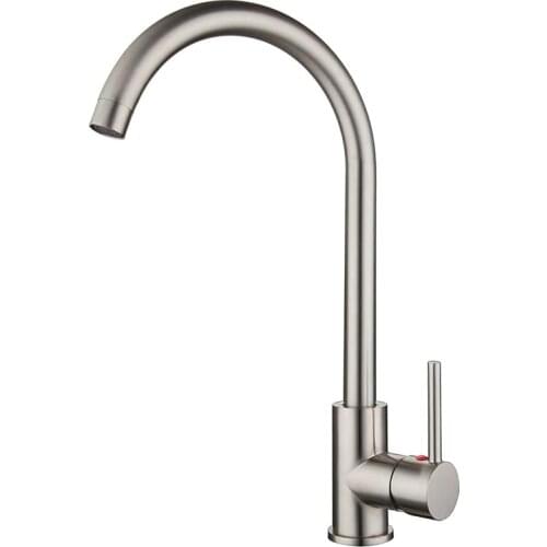QUEEXU Kitchen Faucets Single Handle Kitchen Sink Faucet Brushed Nickel Stainless Steel Hot and Cold Water Tap for kitchen