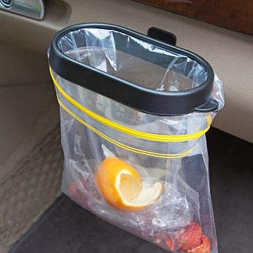 JEAZEA Portable Black Rubbish Bin Car Organizer Vehicle Frame Garbage Bag Holder Trash Bag Rack Auto Car Hanger Car Accessories