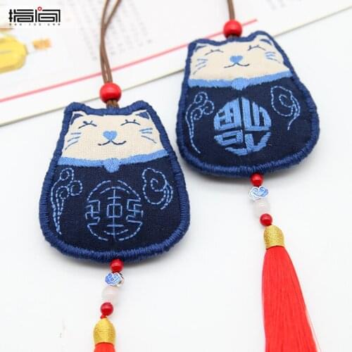 Embroidery handmade diy cartoon cute cat pattern cross-stitch kit to send hoop safe bless to send boyfriend birthday gift