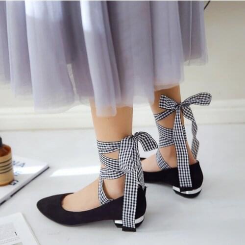 Oversized 10 11 12 ladies high heels women shoes woman pumpsPointed Suede Ankle strap-on single shoe