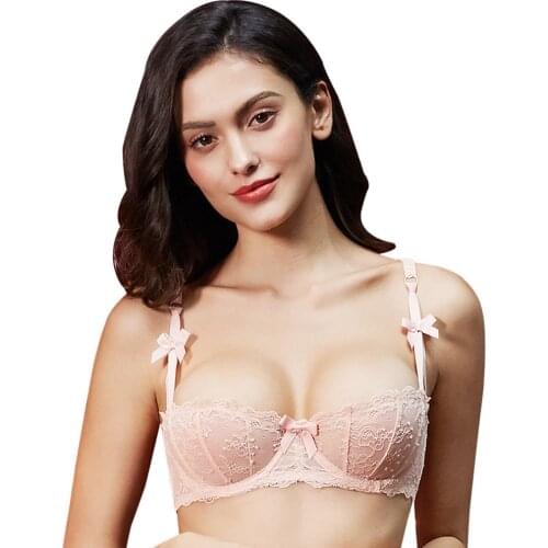Women transparent sexy underwire women lace ultra-thin comfortable underwear bra