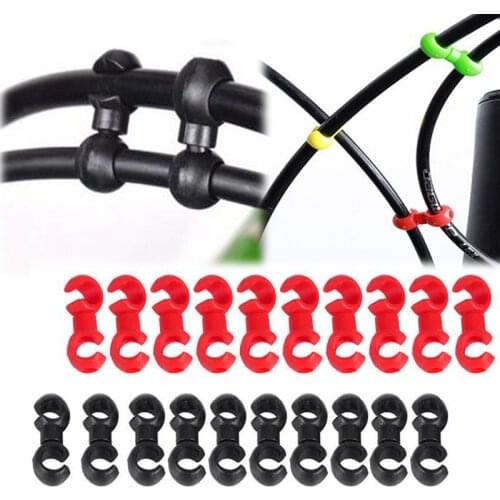 10Pcs/Set S Buckle Bike Brake Derailleur Shift Clips Buckle Cable Line Tube Rotatable MTB Brake Line Clip Ring Clasp