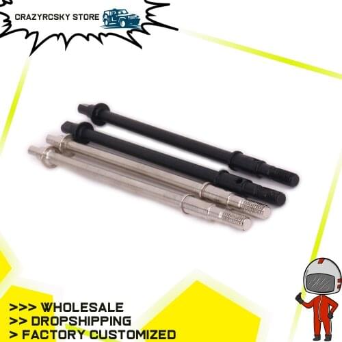 2PCS Real Straight Axle For Rc Hobby Model Car 1/10 Axial Scx10 Crawler #45 Steel Silver Iron Black SCX0032 90022 90035 Ax30421