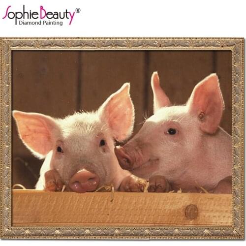 2018 Direct Selling New Europe Resin Sophie Beauty Home Diy Diamond Painting Needlework Cross Stitch Mosaic Embroidery Two Pig