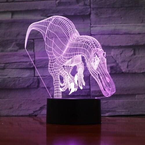 Nighdn 3d Lamp Night Light Dinosaur Lamp Creative Colorful Illustion Desk Lamp Bedroom Bedside Lighting Gifts for Kids Birthday