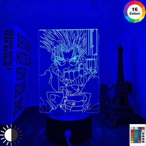 3d Lamp Anime Trigun Vash The Stampede LED Night Light for Kid Room Deco Birthday Gift Manga Vash The Stampede Trigun Night Lamp