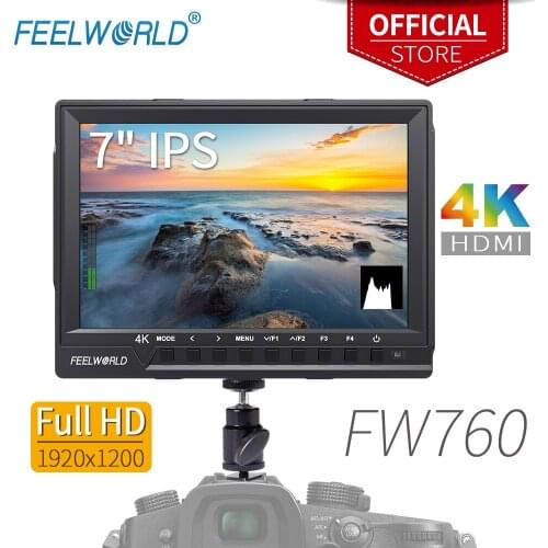 Feelworld FW760 7 Inch IPS Full HD 1920x1200 4K HDMI Camera Monitor for DSLR Rig with Peaking Focus Assist Histogram Exposure