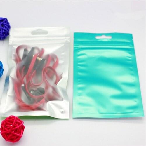 700Pcs/Lot 10*18cm Resealable Zipper Ziplock Bags Blue Clear Plastic Storage Pouches Packaging For Accessories With Hang Hole