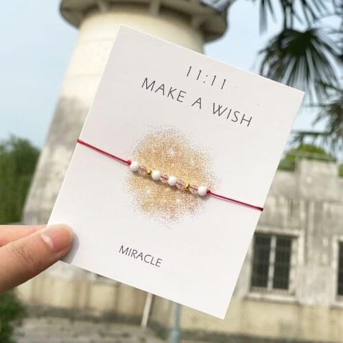 MIRACLE 11:11 Wish Bracelet Opal Stone Wish Bracelet White Opal Stone Bead Bracelet for Women Men Rope Jewelry Incentive Gift