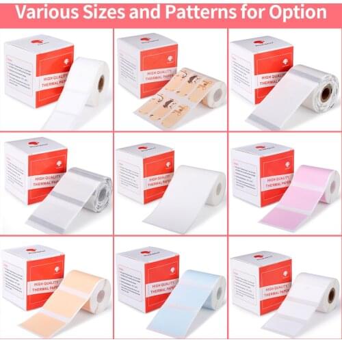 Phomemo M110 M200 Papel Multi-Purpose Thermal Labels for M110 Label Printer Adhesive Papier Round Square Printable Sticker Paper