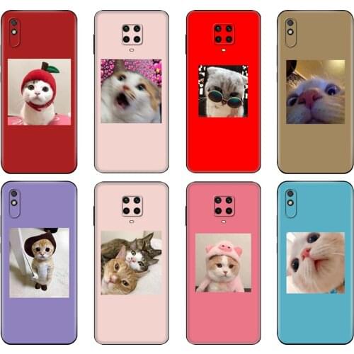 Black tpu Case For Xiaomi Redmi 7A 8 8A 9 9A 9C Case Redmi Note 8T 8 Pro T Note 9 9S 9 Pro Case Cute cat funy