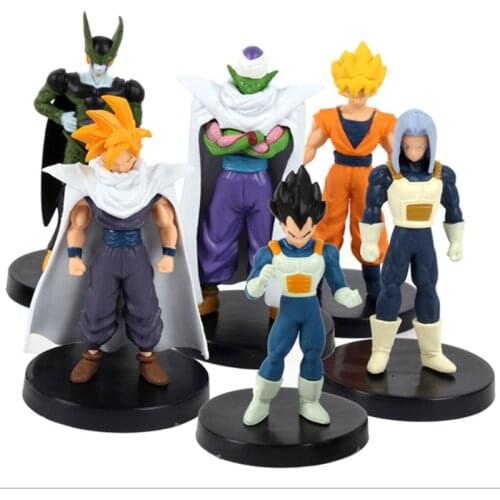 6 pcs/set Dragon Ball Goku Vegeta Trunks cell Budokai suit Action Figure adventure Chapter Model Doll PVC Toy Ornaments Gifts