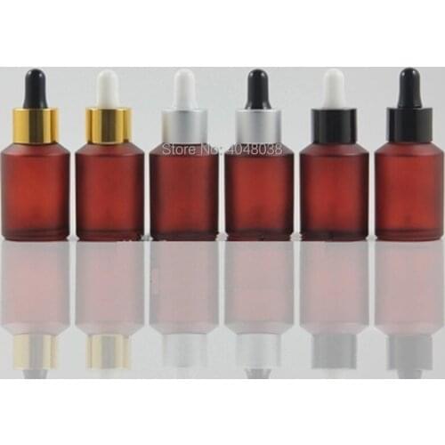 Frost Glass Dropper Bottle Rose Red Essential Oil Bottle 15ML 30ML Vial Cosmetic Essence Serum Packaging Container 20pcs/lot