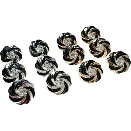 HL 30/50/150pcs 10mm Gold/Silver Color Plating Buttons With Rhinestone Shank DIY Apparel Sewing Accessories Shirt Buttons