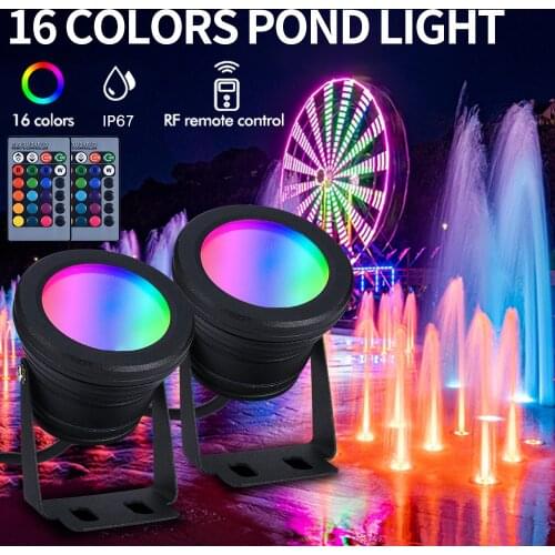 IP68 Waterproof LED Flood Light Dimmable Underwater Fountain Pool Pond Aquarium Spotlight Lamp Smart Remote Control Lights Decor