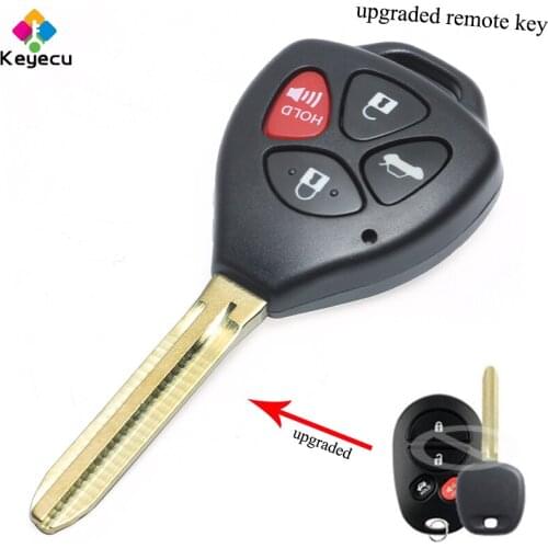 KEYECU Upgraded Remote Control Car Key With 4 Buttons & 433MHz & G Chip - FOB for Toyota Aurion Highlander 2006-2011 Autralian