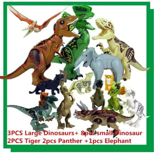 Tyrannosaurs Blocks Action Figures DIY Toys Bricks Gifts Black Panther Elephant Tiger