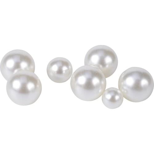 100Pcs/Lot 6 8 10mm High-gloss No Hole White Ivory Round ABS Pearl Loose Beads For Craft Scrapbook Decoration Supplies