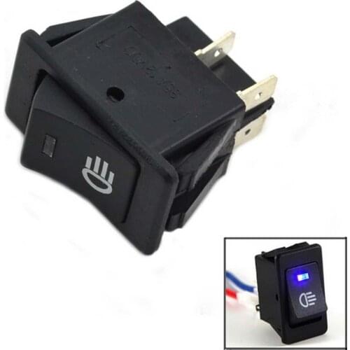 Jtron 12V 35A Car Modification Rocker Switch 1.52in x 0.87in red/blue/yellow/green Fog lights switch