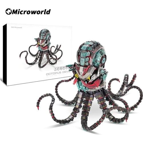 Microworld 3D Metal Puzzle Octopus Devil Model DIY Kits Laser Handmade Cut Assemble Jigsaw Desktop Gift Collection For Adult 14
