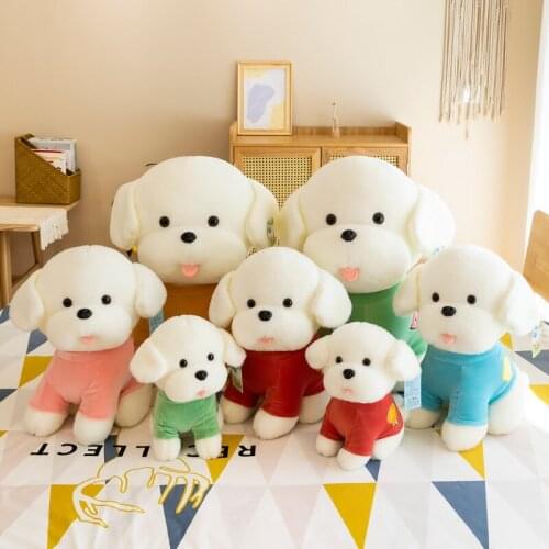Kawaii Animal Dog with Hoodies Cute Plush Toy Doll for Kids Gifts