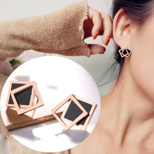 Trendy Earings Fashion Jewelry Rose Gold Earrings for Women Stainless Steel Earrings
