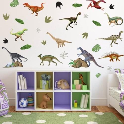 Wall Sticker 30*60cm*2pcs Dinosaurs Kids Room Children Vinyl Dino Wall Stickers Baby Boy Nursery Wall Decals