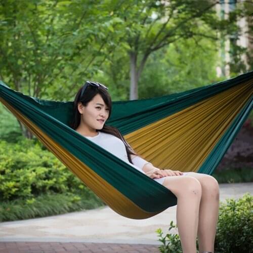 Upgrade Camping Hammock Outdoor Tourist Hanging Hammocks Portable Parachute Nylon Hiking Hammock For Backpacking Travel