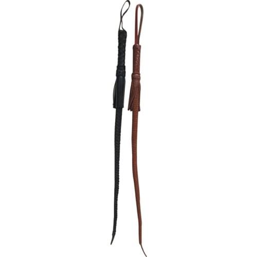 LOCLE 80cm Hand Made Braided Riding Whips for Horse Racing Outer Leather Equestrian Horse Whip Riding Crop