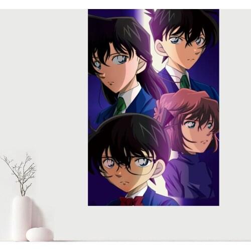 Custom Canvas Wall Decor Detective Conan Canvas Poster Cloth Wall Fabric Posters And prints Home Decor Painting