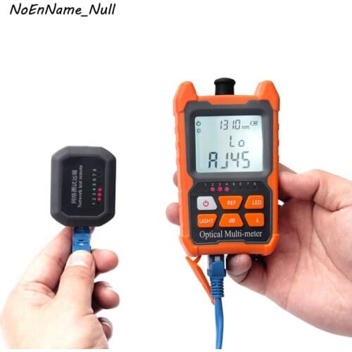 Portable Mini Fiber Optical Power Meter 8 Wavelengths with LED Light RJ45 Network cable tester FTTH Fiber Optic Cable Tester