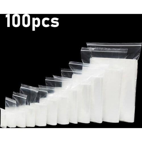 Transparent Ziplock Zip Zipped Lock Food Package Storage bag Clear Thick Small Jewelry packing Plastic Reclosable Poly Zip bags