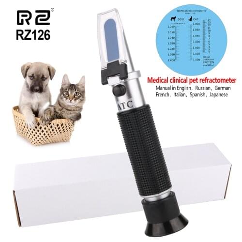 RZ Pet Refractometer Urine Specific Gravity Meter Veterinary Pet Serum Plasma Protein Hemoglobin Tester Handheld Refractometer