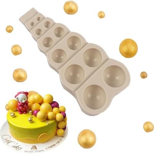 Cute Silicone Cake Model Chocolate Fudge Mold Large Small Multi Size Pearl Ball Shape DIY Baking Kitchen Accessories Decor Tool