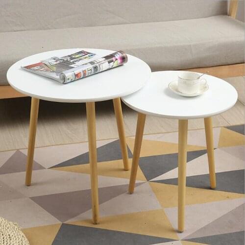 Modern Round Coffe Table for Living Room Furniture Sofa Side Table Desk Wooden Tea Table