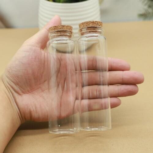 24 Pieces Glass Bottles 37*120mm 100ml Storage Jar for Spice Corks spicy Bottle Candy Containers Vials With Cork Stopper