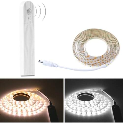 LED Under Cabinet Lighting Motion Sensor Wardrobe Lamp Tape with Remote Controller Waterproof 60/120/180 LEDs Night Strip Light