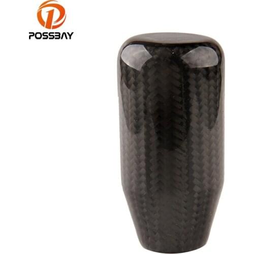 POSSBAY Universal Car Gear Shift Knob Aluminum Shift Lever Knob Manual Shifter Lever Knob Head for VW Golf Carbon Fiber