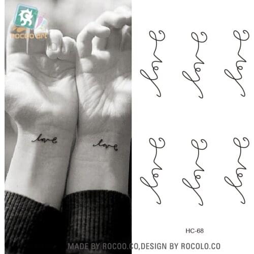 Waterproof Temporary Tattoo Sticker on body rist english letters Love tatto flash tatoo fake tattoos for girl women men 4